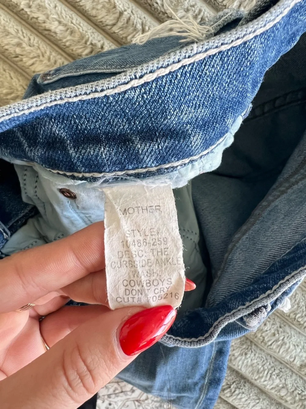 MOTHER The Curbside Ankle Jean Cowboys Don't Cry- Size 26 - Picture 11 of 14